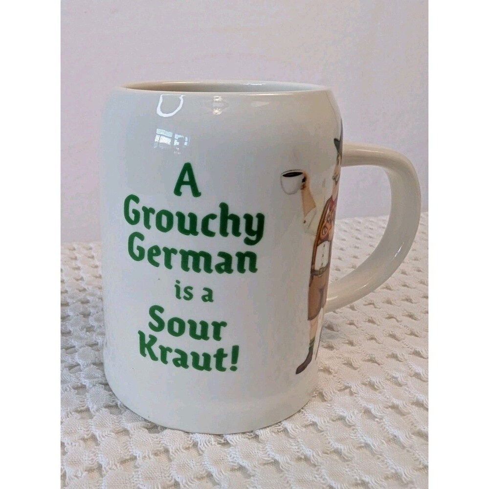 EHG German Beer Stein Coffee Mug – “A Grouchy German is a Sour Kraut”